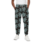 Blue And Black Sea Turtle Pattern Print Cotton Pants