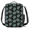 Blue And Black Sea Turtle Pattern Print Crossbody Lunch Bag