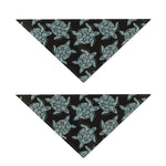 Blue And Black Sea Turtle Pattern Print Dog Bandana