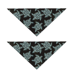 Blue And Black Sea Turtle Pattern Print Dog Bandana