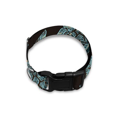 Blue And Black Sea Turtle Pattern Print Dog Collar