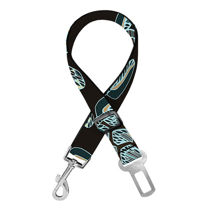 Blue And Black Sea Turtle Pattern Print Dog Seat Belt