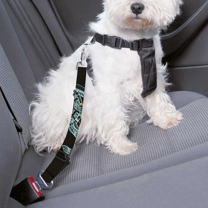 Blue And Black Sea Turtle Pattern Print Dog Seat Belt