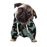 Blue And Black Sea Turtle Pattern Print Dog Zip Up Hoodie