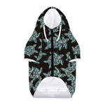 Blue And Black Sea Turtle Pattern Print Dog Zip Up Hoodie