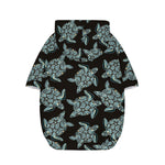Blue And Black Sea Turtle Pattern Print Dog Zip Up Hoodie