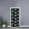 Blue And Black Sea Turtle Pattern Print Door Sticker