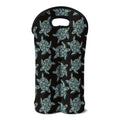 Blue And Black Sea Turtle Pattern Print Double Neoprene Wine Tote