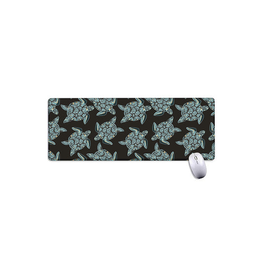 Blue And Black Sea Turtle Pattern Print Extended Mouse Pad
