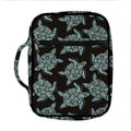 Blue And Black Sea Turtle Pattern Print Front Pocket Bible Bag