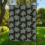 Blue And Black Sea Turtle Pattern Print Garden Flag