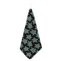 Blue And Black Sea Turtle Pattern Print Hand Towel