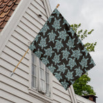 Blue And Black Sea Turtle Pattern Print House Flag