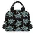 Blue And Black Sea Turtle Pattern Print Insulated Lunch Bag