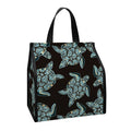 Blue And Black Sea Turtle Pattern Print Insulated Lunch Tote