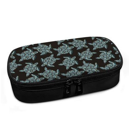 Blue And Black Sea Turtle Pattern Print Insulin Cooler Travel Case