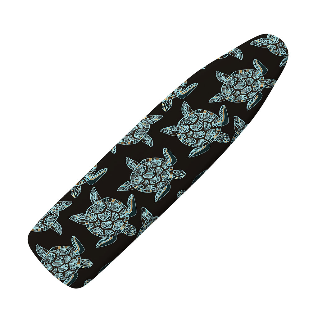 Blue And Black Sea Turtle Pattern Print Ironing Board Cover