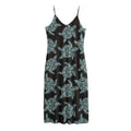 Blue And Black Sea Turtle Pattern Print Jersey Midi Cami Dress