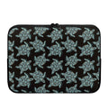 Blue And Black Sea Turtle Pattern Print Laptop Sleeve