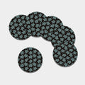 Blue And Black Sea Turtle Pattern Print Leather Coaster Set