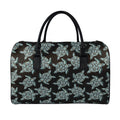 Blue And Black Sea Turtle Pattern Print Leather Duffel Bag