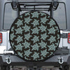 Blue And Black Sea Turtle Pattern Print Leather Spare Tire Cover