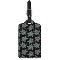 Blue And Black Sea Turtle Pattern Print Luggage Tag