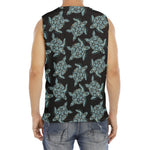 Blue And Black Sea Turtle Pattern Print Men's Fitness Tank Top
