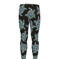 Blue And Black Sea Turtle Pattern Print Men's Leggings