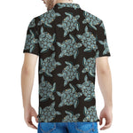 Blue And Black Sea Turtle Pattern Print Men's Polo Shirt