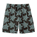 Blue And Black Sea Turtle Pattern Print Men's Swim Trunks