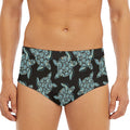 Blue And Black Sea Turtle Pattern Print Men's Triangle Swim Briefs