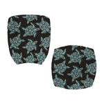 Blue And Black Sea Turtle Pattern Print Office Chair Cover