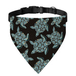 Blue And Black Sea Turtle Pattern Print Over The Collar Dog Bandana