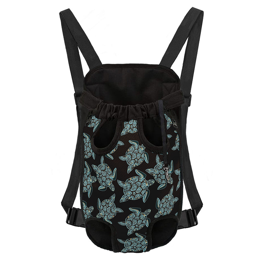 Blue And Black Sea Turtle Pattern Print Pet Carrier Backpack