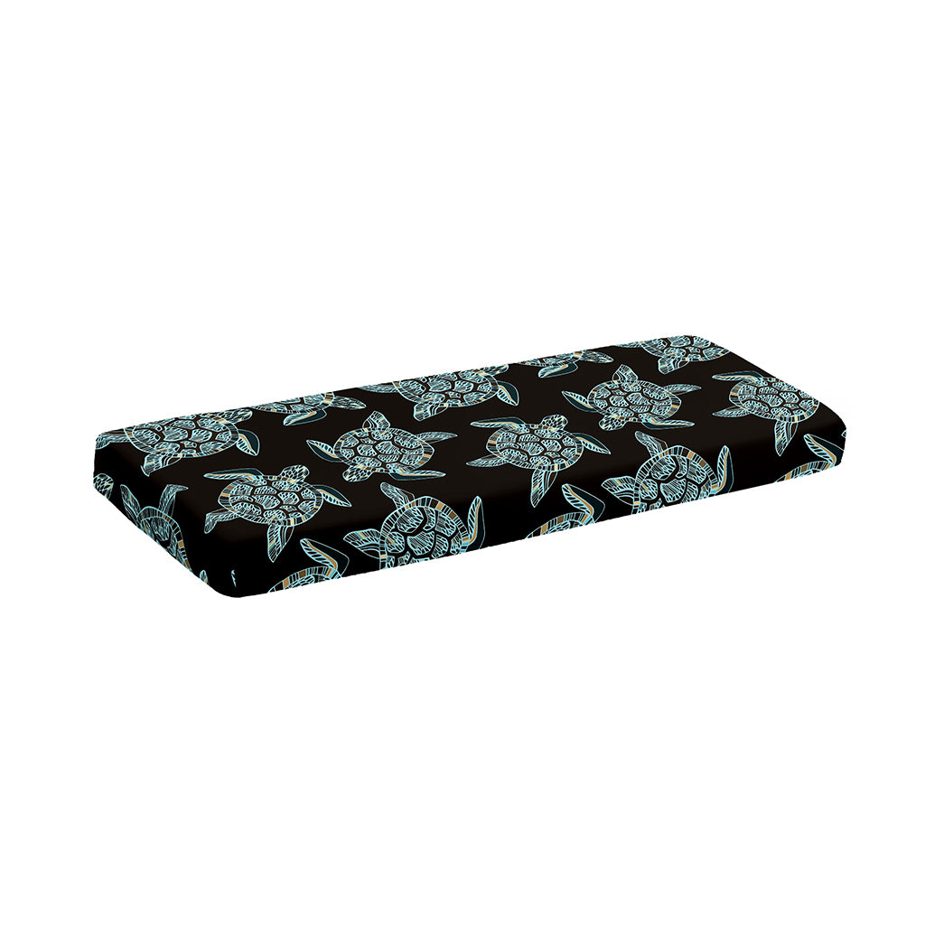 Blue And Black Sea Turtle Pattern Print Piano Keyboard Cover