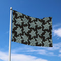 Blue And Black Sea Turtle Pattern Print Polyester Flag
