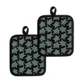 Blue And Black Sea Turtle Pattern Print Pot Holders