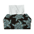 Blue And Black Sea Turtle Pattern Print Rectangle Tissue Box Cover