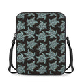 Blue And Black Sea Turtle Pattern Print Rectangular Crossbody Bag