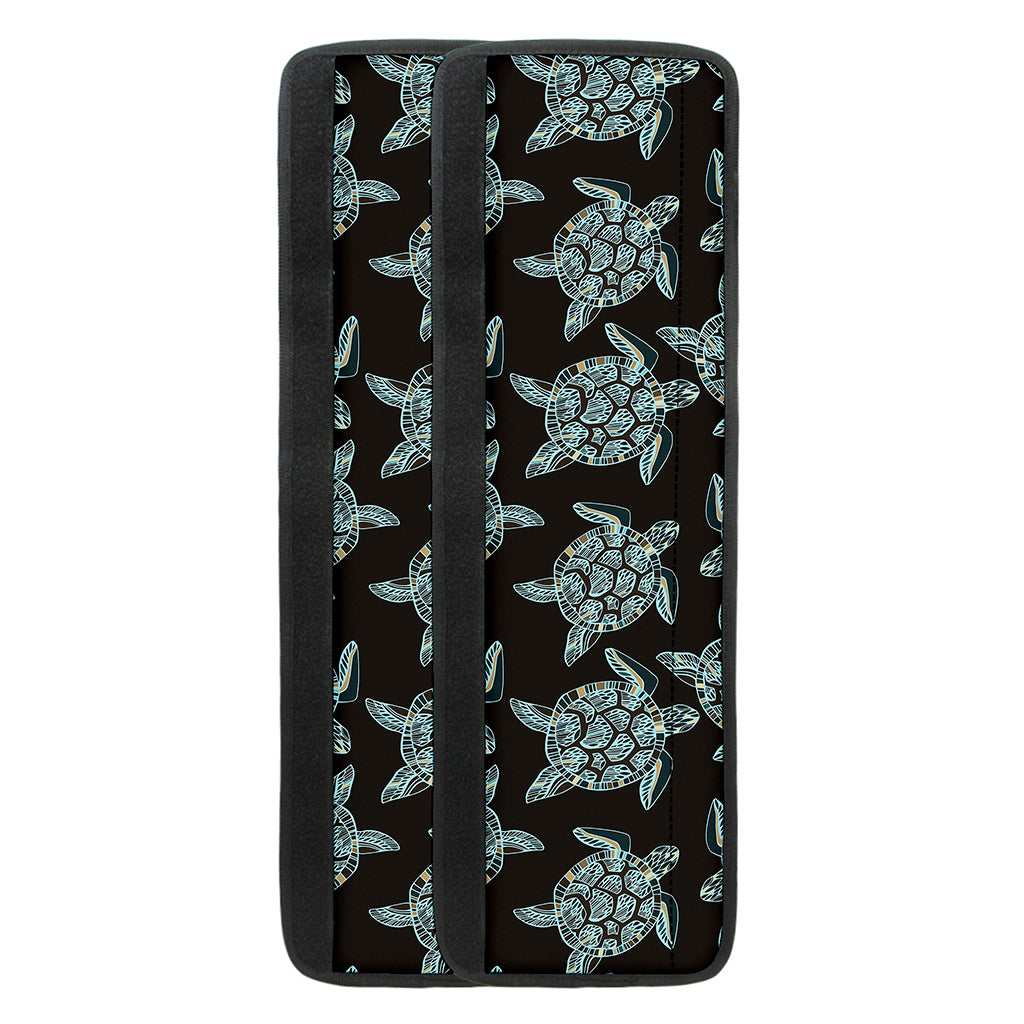 Blue And Black Sea Turtle Pattern Print Refrigerator Handle Covers