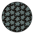 Blue And Black Sea Turtle Pattern Print Round Floor Mat