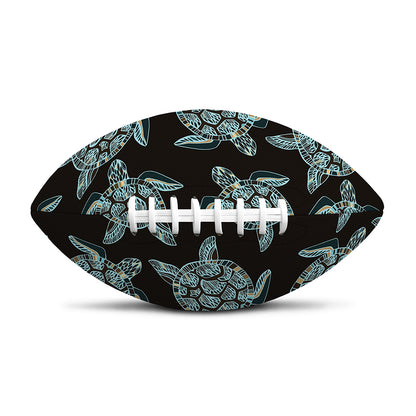 Blue And Black Sea Turtle Pattern Print Rugby Ball