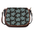 Blue And Black Sea Turtle Pattern Print Saddle Bag