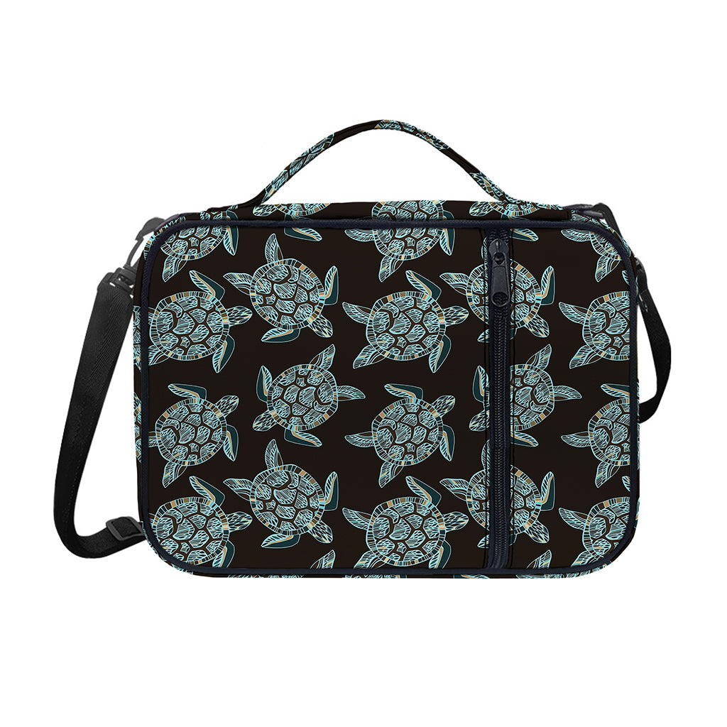 Blue And Black Sea Turtle Pattern Print Shoulder Strap Bible Bag