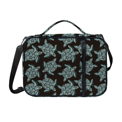 Blue And Black Sea Turtle Pattern Print Shoulder Strap Bible Bag