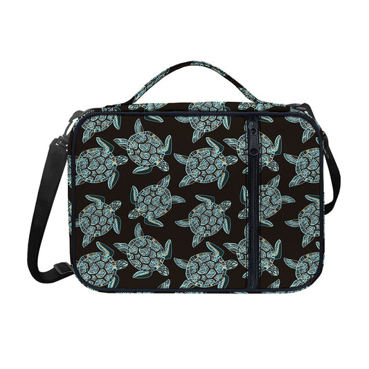 Blue And Black Sea Turtle Pattern Print Shoulder Strap Bible Bag