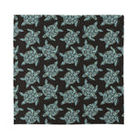 Blue And Black Sea Turtle Pattern Print Silk Bandana