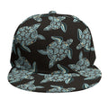 Blue And Black Sea Turtle Pattern Print Snapback Cap