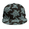 Blue And Black Sea Turtle Pattern Print Snapback Cap